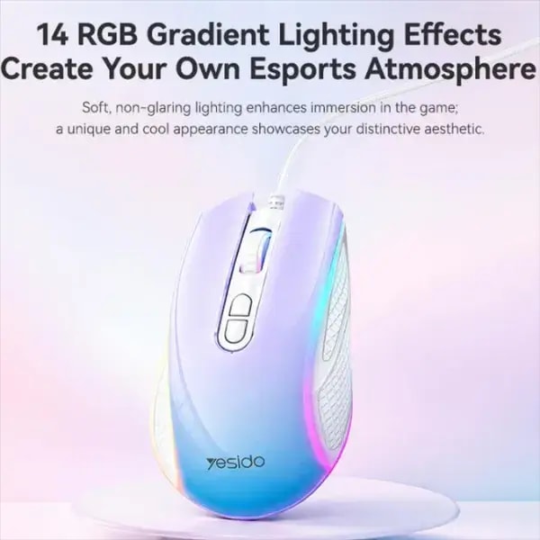 Souris Gaming Filaire RGB 7200 DPI – 8 Boutons Programmables – Capteur Optique USB – YESIDO KB5 — photo 6