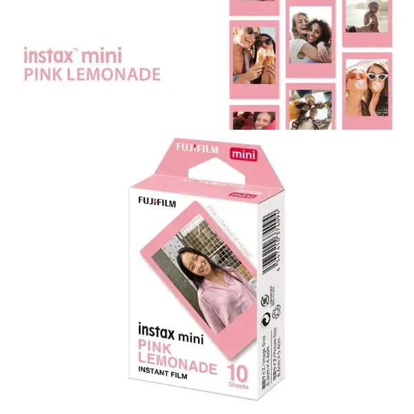 Cartouche de 10 Films Instantanés Pour les appareils Fujifilm Instax Mini – Instant Film Pink Lemonade – 10 Photos avec Bordure Rose Pastel — photo 1