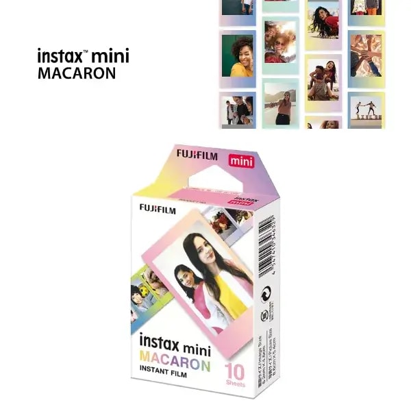 Cartouche de 10 Films Instantanés Pour les appareils Fujifilm Instax Mini – Instant Film Macaron – 10 Photos avec Bordures Pastel Multicolores — photo 1