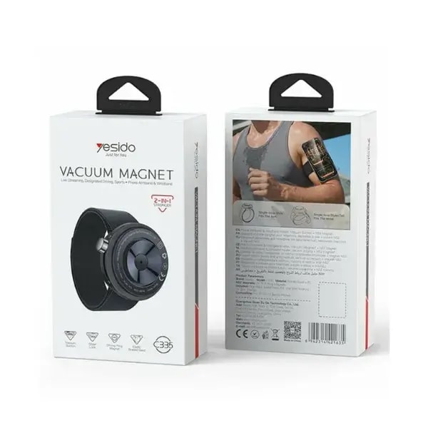 Support Téléphone Magnétique à Ventouse pour Bras – MagSafe – 20 Aimants N52 & Fixation 4,5kg – Yesido C335 — photo 3