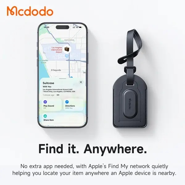 Étiquette connecté avec localisateur Apple Find My Mcdodo Napa Pro – Pile de 220mAh – Autonomie plusieurs mois – Mode perdu – AT-3790 — photo 2