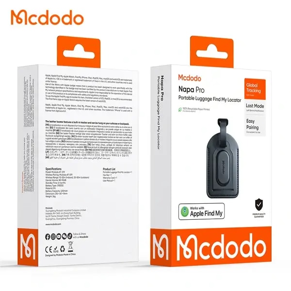 Étiquette connecté avec localisateur Apple Find My Mcdodo Napa Pro – Pile de 220mAh – Autonomie plusieurs mois – Mode perdu – AT-3790 — photo 5