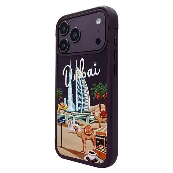 Coque pour iPhone 18 Pro Max Levelo Vallo en PU – Compatible MagSafe – Étui en similicuir – Design Dubaï – Bordeaux – LVLVLOD18PMBUR — photo 2