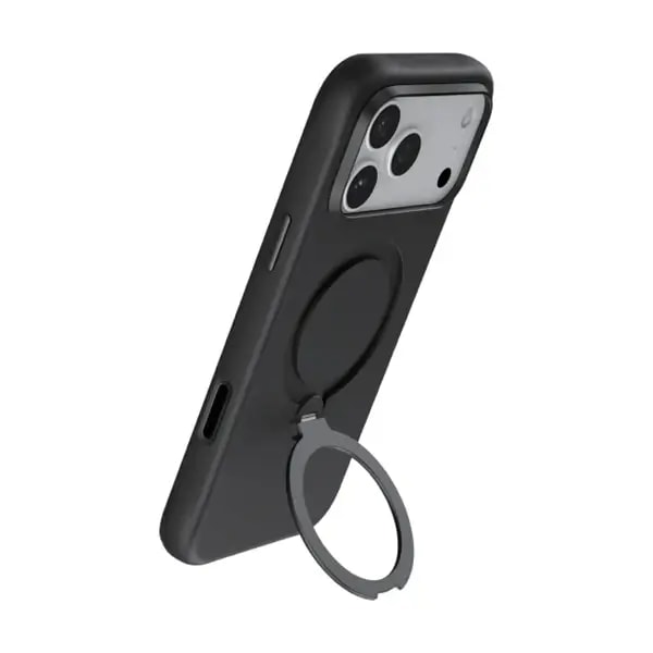 Coque pour iPhone 18 Pro Max Green Lion – Compatible MagSafe – Support à rotation 360° intégré – Silicone – Noir – GNSCSMG18PMBK — photo 2