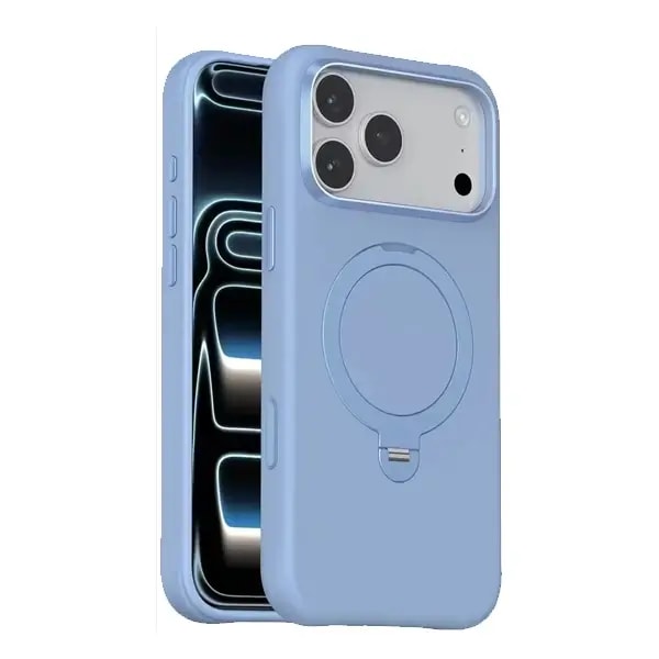 Coque pour iPhone 18 Pro Max Green Lion – Compatible MagSafe – Support à rotation 360° intégré – Silicone – Bleu – GNSCSMG18PMBL — photo 1