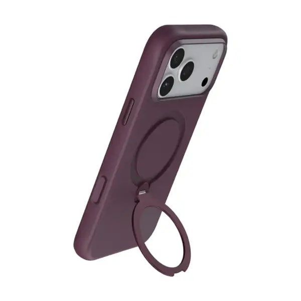 Coque pour iPhone 18 Pro Max Green Lion – Compatible MagSafe – Support à rotation 360° intégré – Silicone – Bordeaux – GNSCSMG18PMBD — photo 2