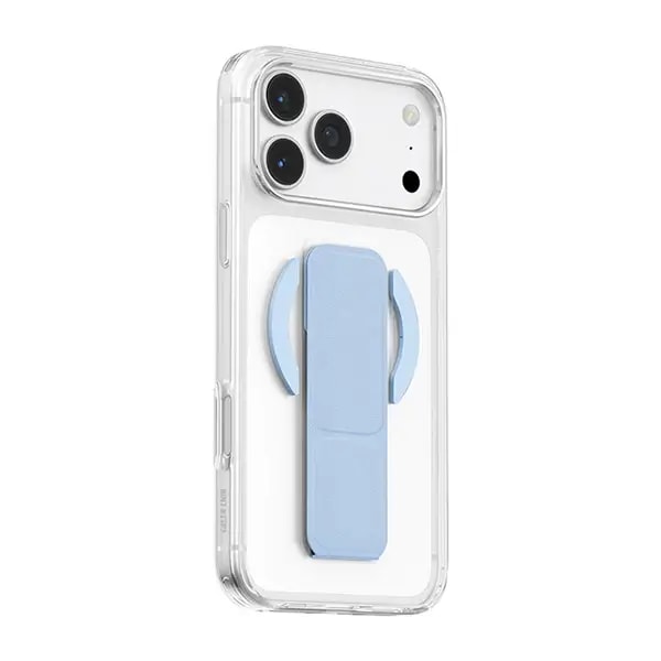 Coque pour iPhone 18 Pro Max Green Lion – Compatible MagSafe – Poignée pliable en cuir bleu intégrée – GNMGLG18PMBL — photo 1