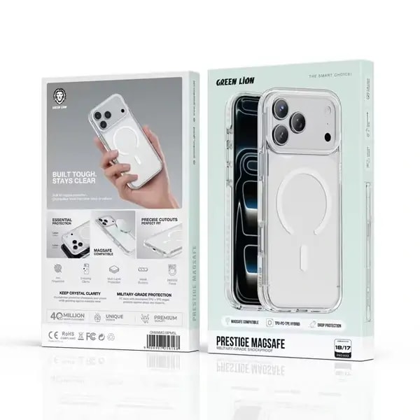 Coque pour iPhone 18 Pro Green Lion Prestige – Compatible MagSafe – Argent – GNMXMG18PSL — photo 2