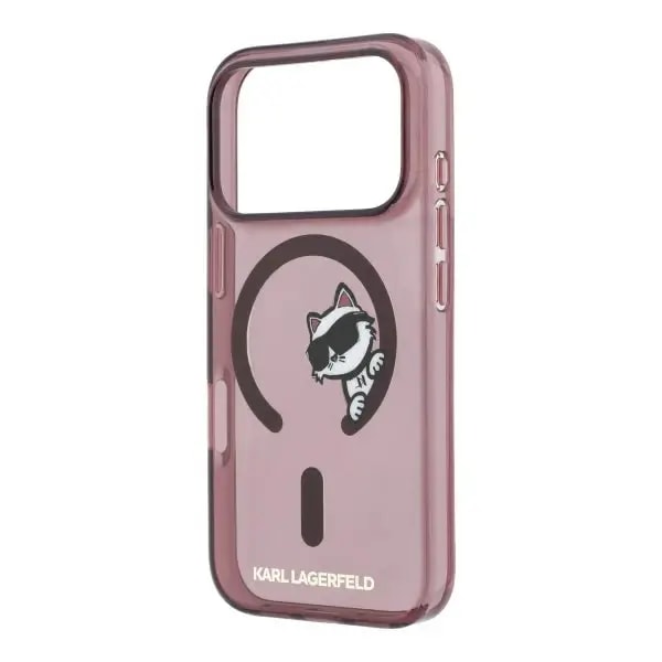 Coque pour iPhone 18 Pro Max Karl Lagerfeld avec impression Peekaboo – Compatible MagSafe – Bordeaux – KLOHMP18X6HCPSCR — photo 1