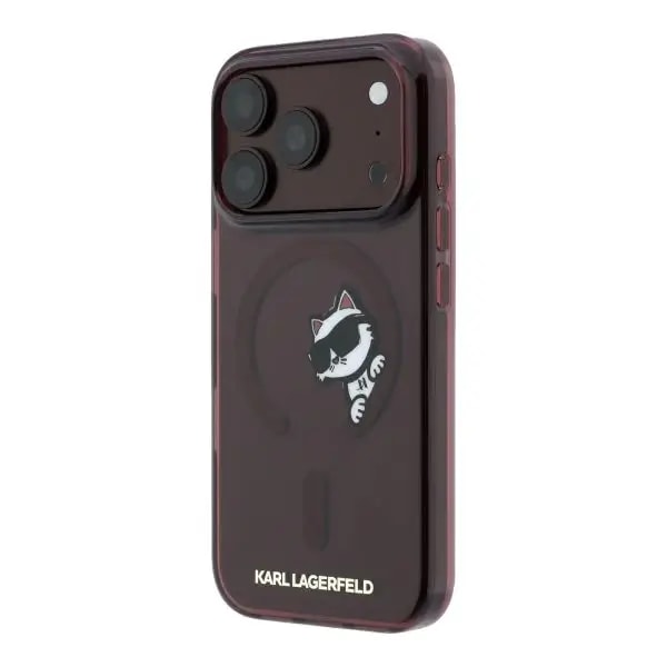 Coque pour iPhone 18 Pro Max Karl Lagerfeld avec impression Peekaboo – Compatible MagSafe – Bordeaux – KLOHMP18X6HCPSCR — photo 3