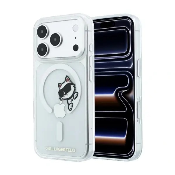 Coque pour iPhone 18 Pro Max Karl Lagerfeld avec impression Peekaboo – Compatible MagSafe – Transparent – KLOHMP18X6HCPSCT — photo 1