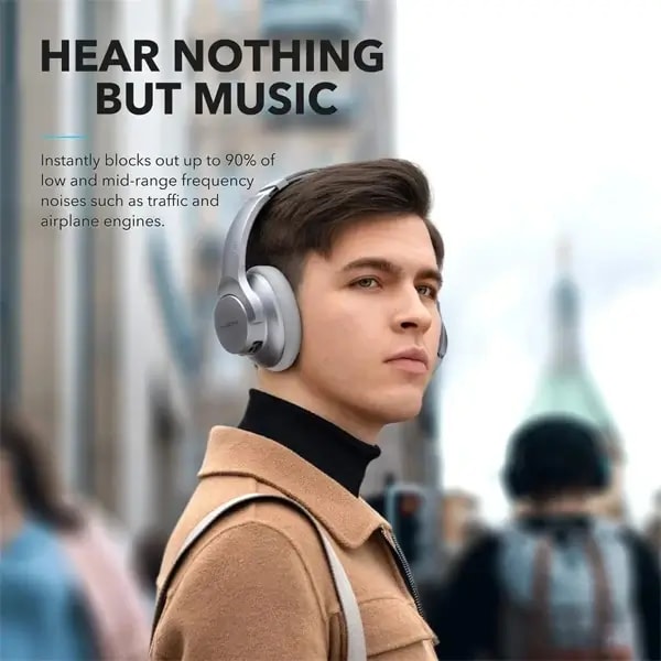 Casque Soundcore Anker Life Q20 avec ANC – 70h d’autonomie – BT – Basses profondes – Réduction de bruit active hybride – A3025045 — photo 3