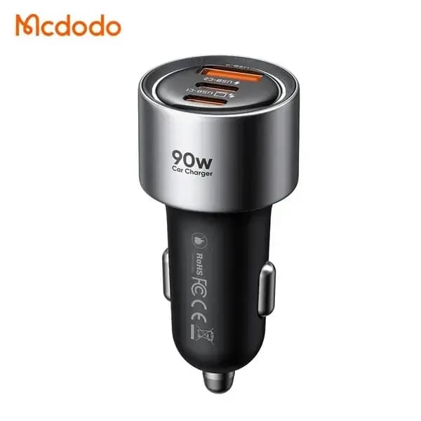 Chargeur de voiture Mcdodo Gana – 90W – 2 ports Type-C et 1 port USB intégrés – Protection contre la surchauffe – CC-3110